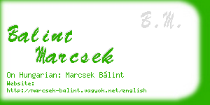 balint marcsek business card