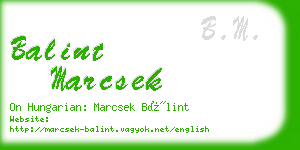 balint marcsek business card